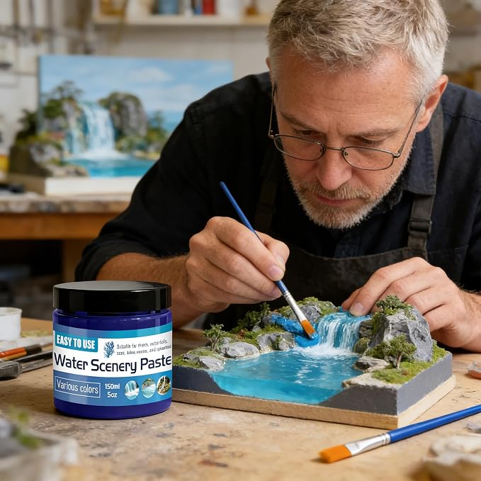150ml Water Scenery Paster, Paint Mediums & Additives, Water Effect Paste, Suitable For Rivers, Oceans, Lakes, Static Scenes - Model For Aquariums (Light Blue)