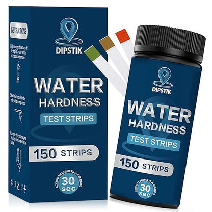 DIPSTIK Water Hardness Test Kit-150 Strips Water Quality Testing for Drinking/Well Water, Softener,Hard, Dishwasher,Pool,Spa, 0-425 ppm