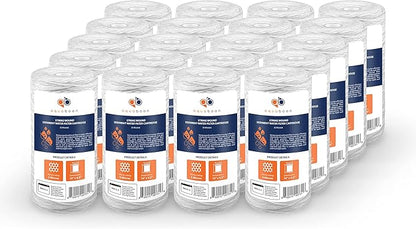 Aquaboon 5 Micron Water Filter 10 x 4.5 inch - String Wound Water Filter for Whole House System - Compatible with 84637, WPX5BB97P, PC10, 355214-45, 355215-45, WP10BB97P, WP5BB97P (20 Pack)
