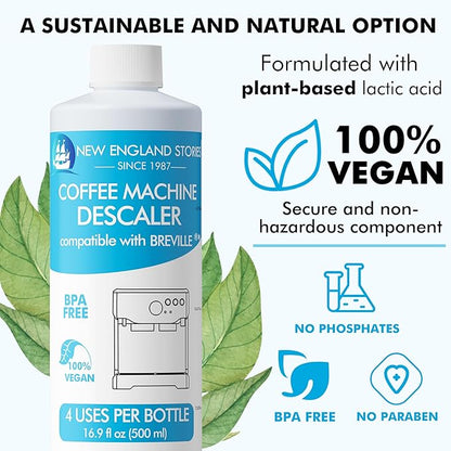 8 Uses Breville Compatible Descaling Solution, 2 Years Descaler Kit Come with 8 Cleaning Tablets, Maintenance Kit Specially Designed to Clean Breville Machines (4 Use Each Bottle, 2 Bottles)