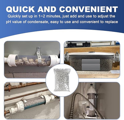 1 Bag Condensate Neutralizer Refill 3.3 Lbs - 7-8mm Calcite Pellets, pH Neutralizer Media for Water Heater Filter & Condensate Kit (1 Bag Condensate Neutralizer Refill)