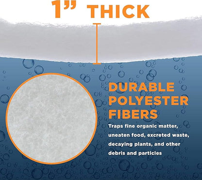 Master Pet Supply Premium Aquarium Filter Pad Roll, Cut to Fit 12" by 72", Micron Fiber Filtration Media for Freshwater, Saltwater Aquariums, Koi Ponds, Fish Tanks, Reefs - Clean Crystal Clear Water