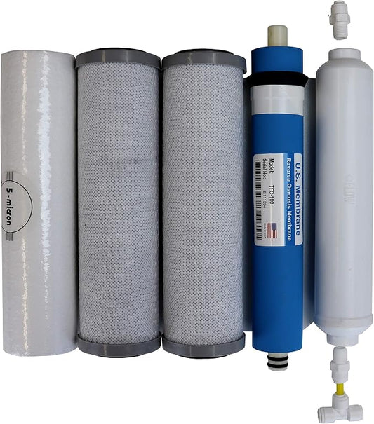 AltonFilter Compatible APEC Ultimate Complete 5 Stage High Capacity Filter Set for RO-90 RO-PERM RO Reverse Osmosis Systems, 100% Compatible + Instruction