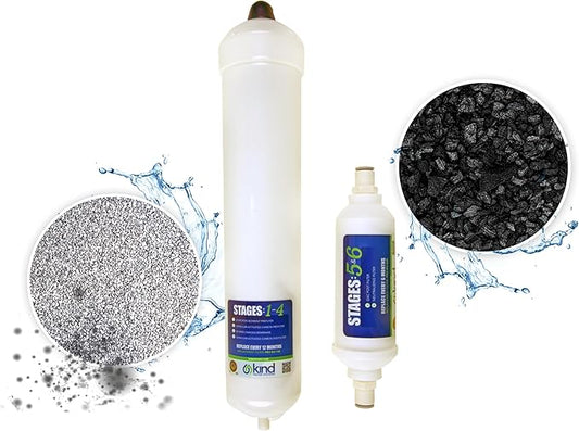 Kind Water Systems - 6-Stage Reverse Osmosis Drinking Water System Replacement Filter – Stages 5-6 - Compatible with Pelican 104851, PRO-RO-56R
