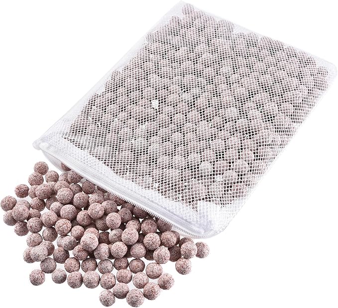 JIHAQUA Aquarium Ceramic Filter Media Bio Filter Rings, Bio Ceramic Ball for Freshwater,Marine Fish Tank,Canister Filter,Koi Pond (Wine, 6 Lbs)