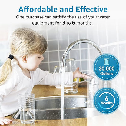 AQUA CREST FXHSC Whole House Water Filter Replacement for GE® FXHSC, GXWH40L, GXWH35F, American Plumber W50PEHD, W10-PR, Culligan® R50-BBSA, 5 Micron 10" x 4.5", High Flow Sediment Filters, Pack of 3