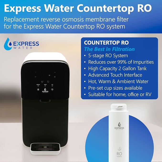 Express Water Replacement Countertop RO Filters for 5-Stage Countertop RO System ROC001 (RO Membrane)
