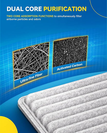 PHILTOP HEPA Cabin Air Filter w/Activated Carbon, Compatible with CF10138 Toyota Highlander 2001-2007, Lexus RX300 1999-2003, IS300 2001-2005, Carbon Filter Up Dust Pollen Odor