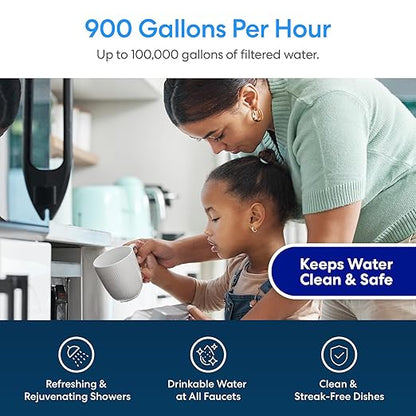 Brio Whole House Water Filter System w/Gauges | 2 Stage Fast-Flow Filtration (5 Micron Sediment, CTO Carbon Block) 4.5" x 20" Filters | Improves Taste, Protects Home Appliances & Shower | 900 GPH