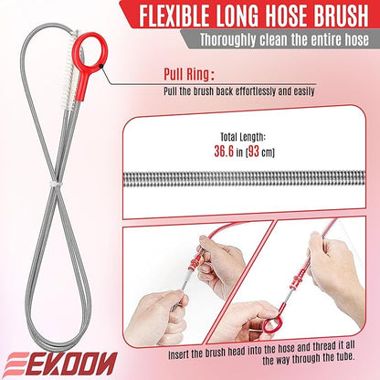 Feekoon Reservoir Hydration Bladder Cleaning Kit, Water Bladders Cleaner Set Includes Brushes, Drying Collapsible Frame and Carrying Bag, Water Reservoir Cleaning Tools for Hydration Backpack