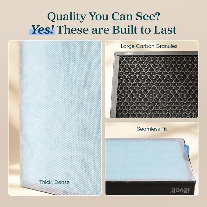 LEVOIT Genuine Vital 200S-P Air Purifier Smoke Remover Replacement Filter, Supports HEPA Sleep Mode, 4-in-1 High-Efficiency Activated Carbon Filter, Vital 200S-RF-SR, 1 Pack, Blue
