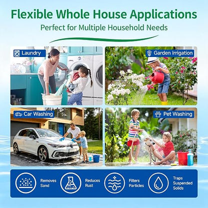 Whole House 20"x4.5" Blue PP Sediment Pre-Filter Housing with Drain Valve | Filters sediment, rust & dirt, pre-filter for city & well water, easy DIY install, includes 1 pack PP filter and 2 valves