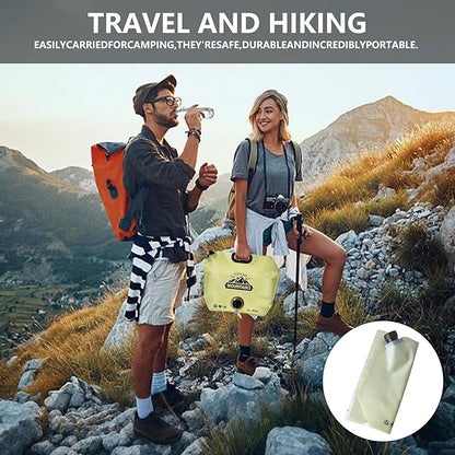 Collapsible 8L Water Storage Bag, BPA-Free Portable Folding Water Jug with Adjustable Faucet, Leakproof Emergency Water Bag for Camping, Hiking, Riding, Outdoor Sport, Beige