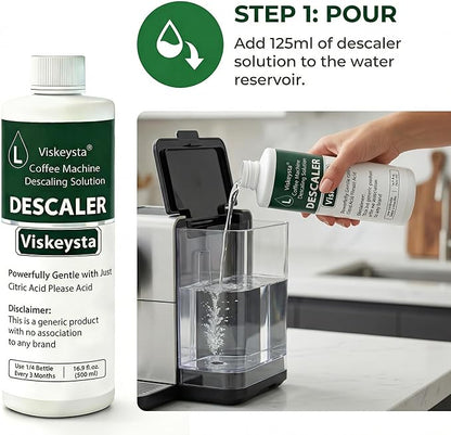 Gentle Descaling Compatible with Casabrews Coffee Machines, 500ml Bottle for 4 Uses