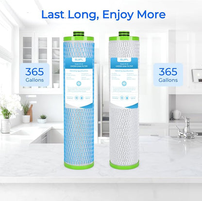 AO-US-RO-4000 Replacement Filters Stage 2, Compatible with A. O. Smith Carbon & Claryum AO-4000-CARBON Filter Replacements - Not Compatible with SmartFlow Systems, 1 Set