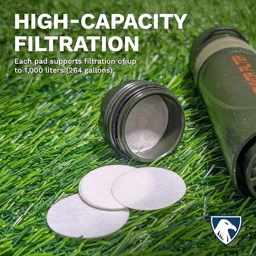 Survivor Filter - 20x Cotton Filter replacements | USA Tested - For Survivor Filter Portable Water Filter Straw L600