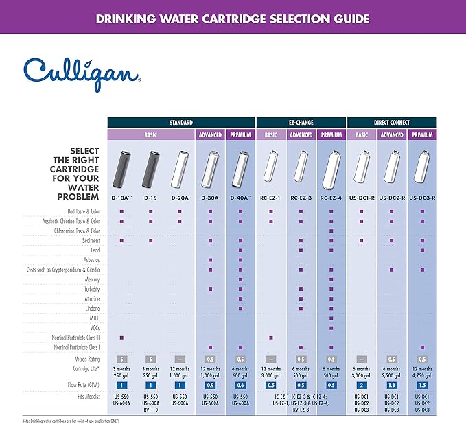 Culligan D-10A 2PK Carb Filtration Replacement Cartridge, 2 Count (Pack of 2), Gray