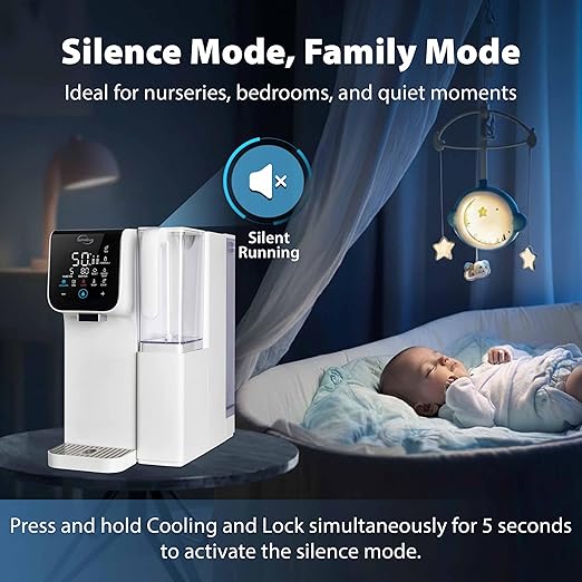 iSpring RCD100HCW Alkaline Hot & Cold Countertop Reverse Osmosis System, White, Remineralization RO Water Filter Dispenser, 9 Temperature & 6 Dispensing Volume Options, TDS & Filter Life Monitor