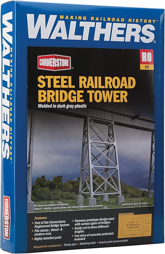 Walthers Cornerstone HO Scale Steel Railroad Bridge Tower - Kit