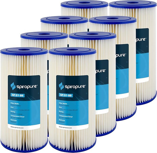 SpiroPure 10x4.5 20 Micron Sediment Water Filter S1-BB 155405-43 (8 Pack)