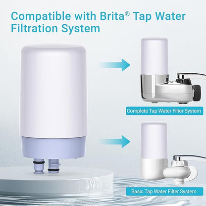 AQUA CREST 7027W Alkaline Faucet Water Filter, Replacement for Brita® Filter, Brita® Filter Replacement, 36311 On Tap Water Filtration System, FR-200, FF-100, Increase PH, 3 Pack
