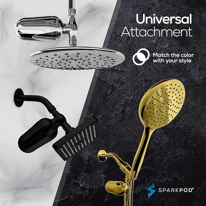 SparkPod Ultra Shower Filter - High Output Shower Head Water Filter & Cartridge - 150 Stage Equivalent, Remove Up to 95% of Chlorine & Heavy Metals for Soft Hair & Skin (Luxury Polished Chrome)