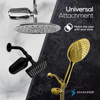 SparkPod Ultra Shower Filter - High Output Shower Head Water Filter & Cartridge - 150 Stage Equivalent, Remove Up to 95% of Chlorine & Heavy Metals for Soft Hair & Skin (Luxury Polished Chrome)