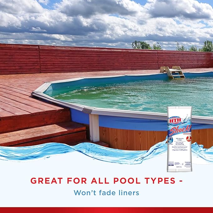 HTH 52017 Shock Treatment Swimming Pool Chlorine Cleaner, 13.3 oz, Regular