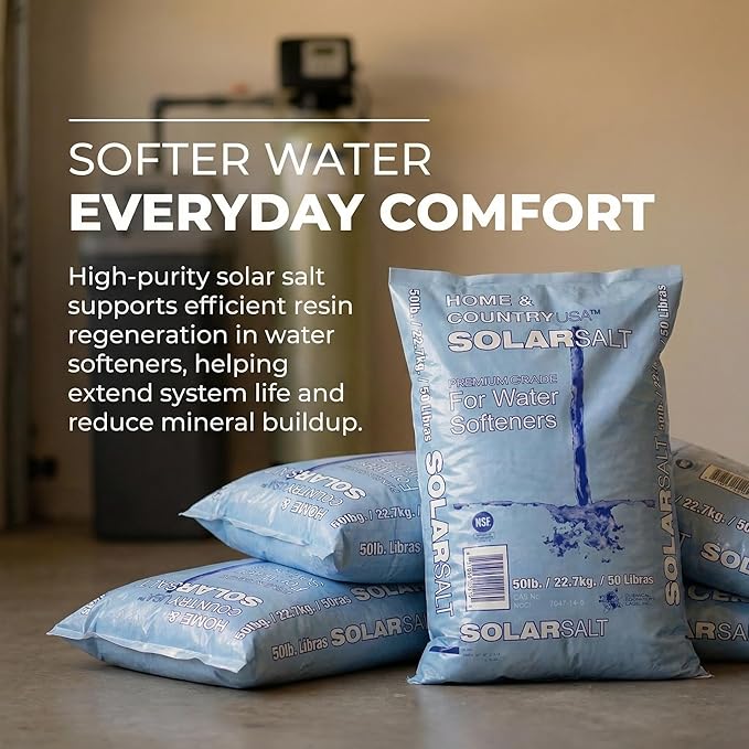 Home and Country All Natural Solar Salt for Water Softener (50 Pounds)