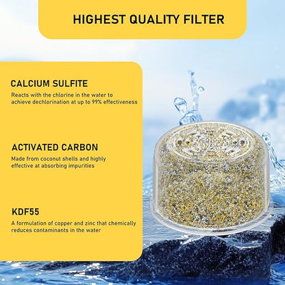 4 Pack Shower Head Filter Replacement Cartridge Compatible with All Canopy Fixed & Handheld Filtered Shower Head, Shower Filter For Hard Water