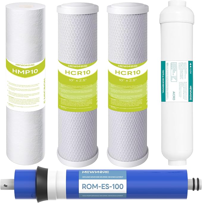 5 Stage 100 GPD RO Water Filter Replacement Set, Fit for APEC Reverse Osmosis System (Essence & Ultimate Series), 1/4" Output