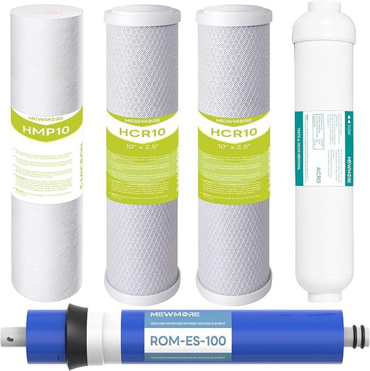 5 Stage 100 GPD RO Water Filter Replacement Set, Fit for APEC Reverse Osmosis System (Essence & Ultimate Series), 1/4" Output