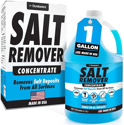 [1 Gallon] Salt Remover Concentrate - Marine Engine Flush for Boats - Perfect for Outboard Motor Flush & Washing Salt Deposits - Remove Salt Deposits for Autos