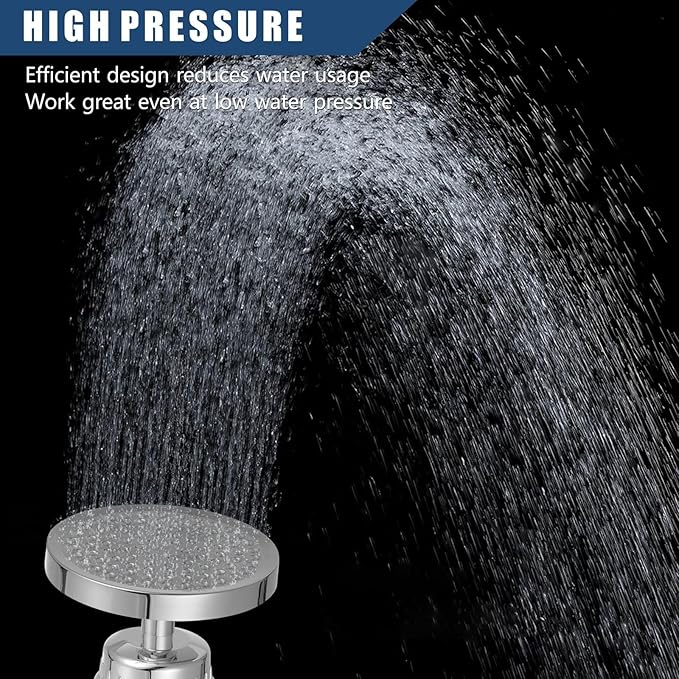 Filtered Shower Head with Extension Arm, High Pressure Rain Showerhead Filter Set for Hard Water Removes Chlorine and Harmful Substances (Chrome)
