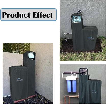 Santiano Water Softener Cover - All-Season Use,900D waterproof Oxford，Shield Your Outdoor Water Softener!Transparent Window Design,Dustproof, Waterproof, Sun Protection,(64x40x16 Inches, Black) .