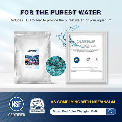 4 Liter DI Resin Mixed Bed Color Changing for RO/DI Systems, Optimal TDS Reduction, Color Changing Easy Monitoring, Ideal for Aquariums, Ensures Superior Water Quality(1 Pcs, 6.88 Lbs)