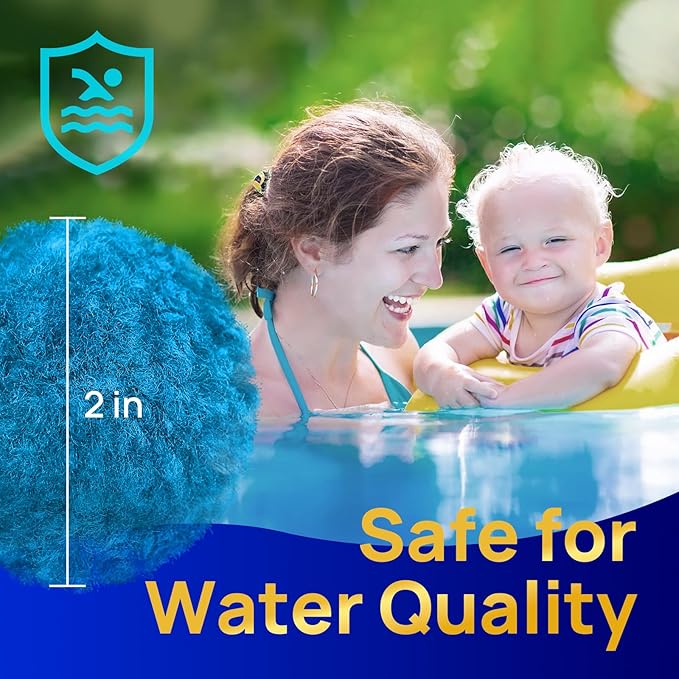 AQUASTRONG Pool Filter Balls for Sand Filter Pump, 5.5 lbs Reusable Sand Filter Balls (Replaces 180 lbs Pool Filter Sand), Efficient Blue Filter Balls for Swimming Pools, Filter Pumps, Aquariums