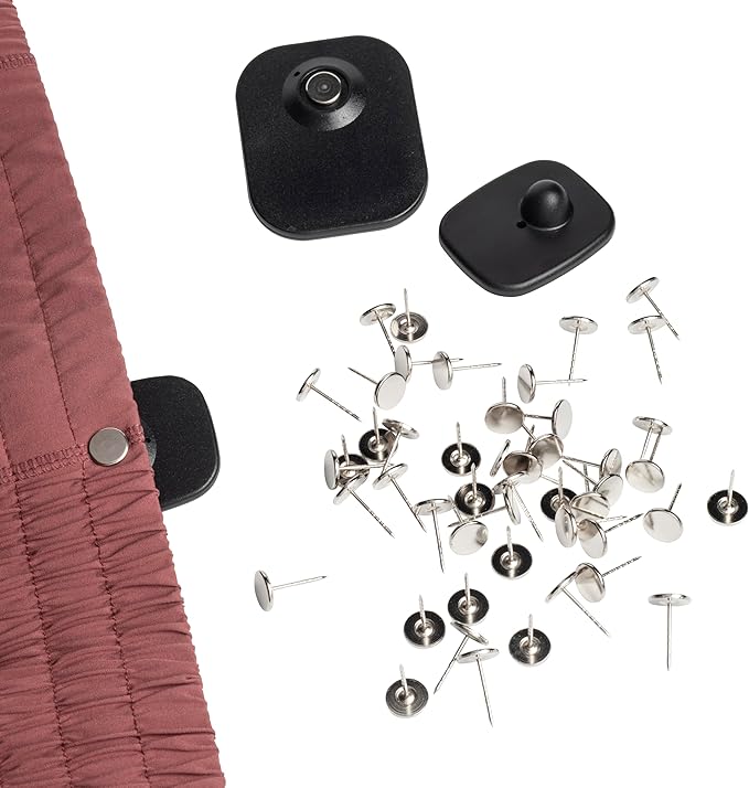 19MM Flathead GROOVED Pins for Retail Security Tags EAS Loss Prevention – 1000 Count – Checkpoint Security Compatible for Theft Prevention – for Apparel, Accessories, Others by BullsEye Protection