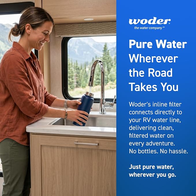 Compact Inline Water Filter, Fridge & Ice Maker, Removes PFAS & Lead | 10.25in Compact Size, Fits Behind Fridges & Tight Cabinets, 1/4in JG Fittings, WQA Certified, US Made, 1-Yr Warranty