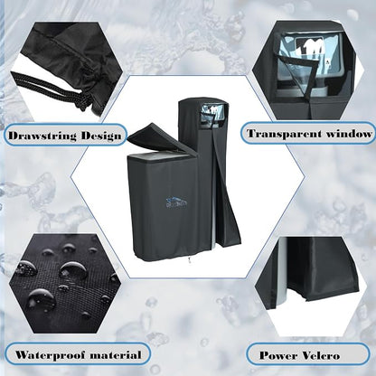 Santiano Water Softener Cover - All-Season Use,900D waterproof Oxford，Shield Your Outdoor Water Softener!Transparent Window Design,Dustproof, Waterproof, Sun Protection,(64x40x16 Inches, Black) .