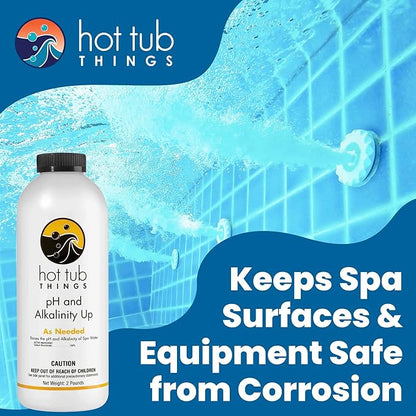 Hot Tub Things pH Up & Alkalinity Increaser for Hot Tub – Pool Shock, Alkalinity Up, pH Increaser and Alkaline Booster for Spa or Pool, Maintain Balanced Water Quality and Clear Water Use – 2 Pounds
