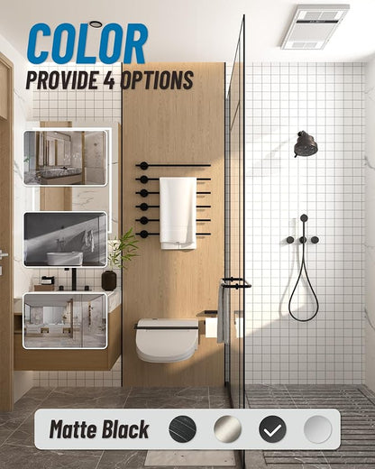 Shower Head with 20-Stage Filter for Hard Water & 7 Spray Modes for Gentle Rain to Protect Hair and Skin, with 2 Water-Saving Pause Mode for Bathroom (FM-002 Matte Black)