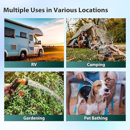 iSpring CW21-BV 2-Stage RV Water Filtration System for Campers, SGS-Tested Báctérïa and Viruses Removal, BPA-Free, High Capacity, 3/4'' Lead-Free Brass Hose Quick Connectors, Tankless