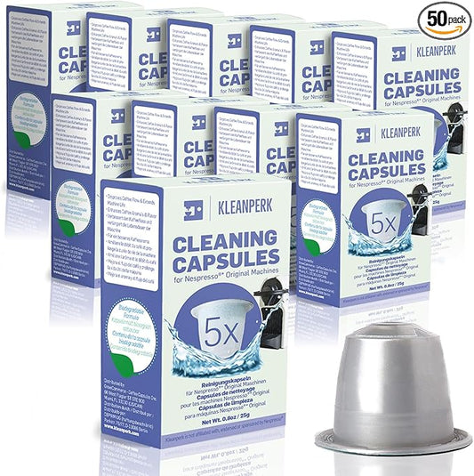 50 Cleaning Pods Compatible with Nespresso Original Machines I Cleaning Kit for Better Tasting Coffee I Coffee Machine Cleaner I Easy and Safe to Use