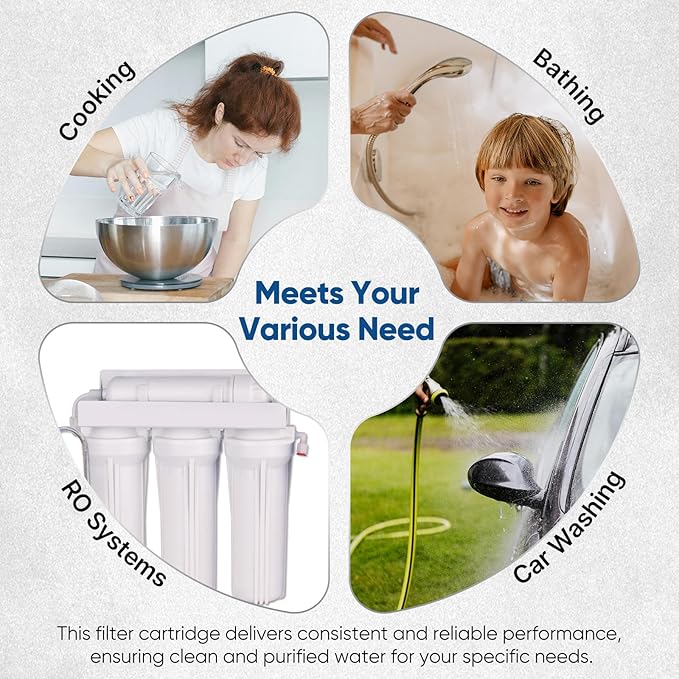 1 Micron 2.5" x 10" Whole House CTO Carbon Water Filter Cartridge Replacement for Under Sink Water Filter System, Dupont WFPFC8002, WFPFC9001, FXWTC, SCWH-5, WHEF-WHWC, WHCF-WHWC, AMZN-SCWH-5,2Pack