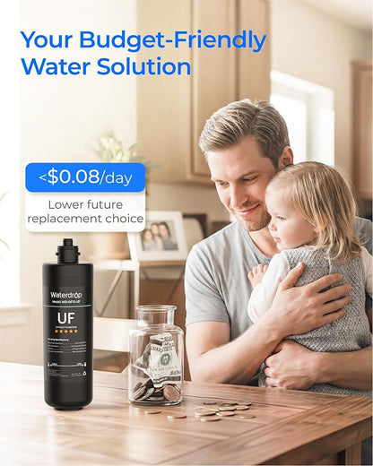 Waterdrop RF10-UF Water Filter Replacement for WD-10UA/10UA-UF/10UB/10UB-UF | Reduces PFOA/PFOS, Lead, Chlorine, Bad Taste & Odor, 0.01 μm, 1 Year, 1 Pack (Not Compatible with TSA-UF)