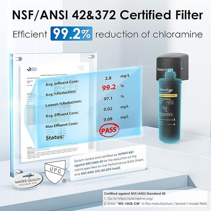 Waterdrop RF10-CM Water Filter Replacement for Waterdrop 10UB-CM/10UA/10UB Under Sink Water Filter, Reduces 99% Chloramine, Chlorine, Bad Taste & Odor, NSF/ANSI 42 Certified