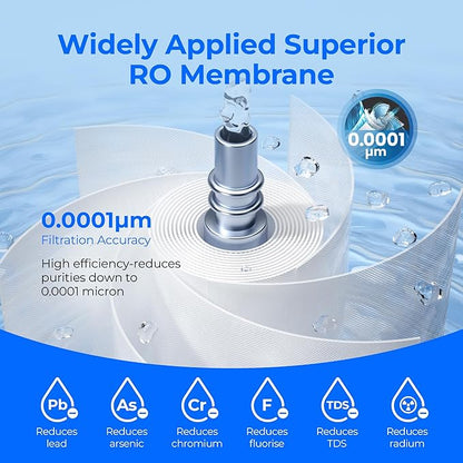 Waterdrop G3-N2RO Filter, Replacement for Waterdrop G3-W 400 GPD Reverse Osmosis System, Reduce PFAS, 2-year Lifetime