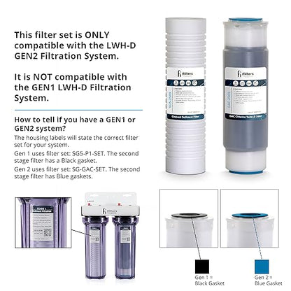 2-Stage Whole House Filter System for City and Well Water (GEN2/V2) Removes Contaminants, Sediment, Chemicals, Chlorine, VOCs, Odor, Taste, Rust, and More | Commercial Grade | iFilters