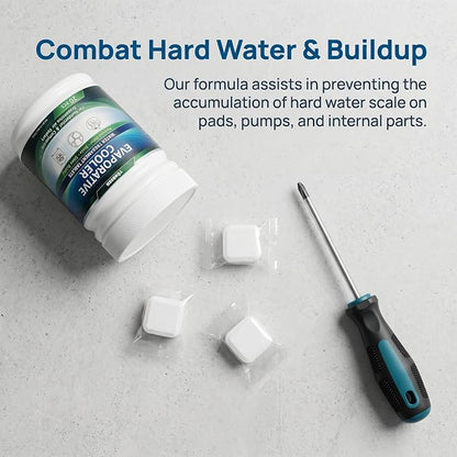 Swamp Cooler Water Stain Cleaning Tablets for Evaporative Coolers | Odor Control, Scale Prevention & System Maintenance | swamp cooler tablets 20pcs